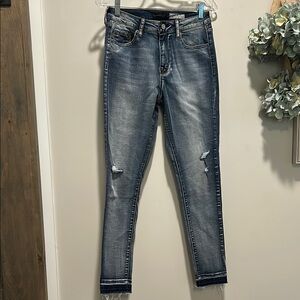 Aeropostale Blue Skinny Jeans Distressed Style